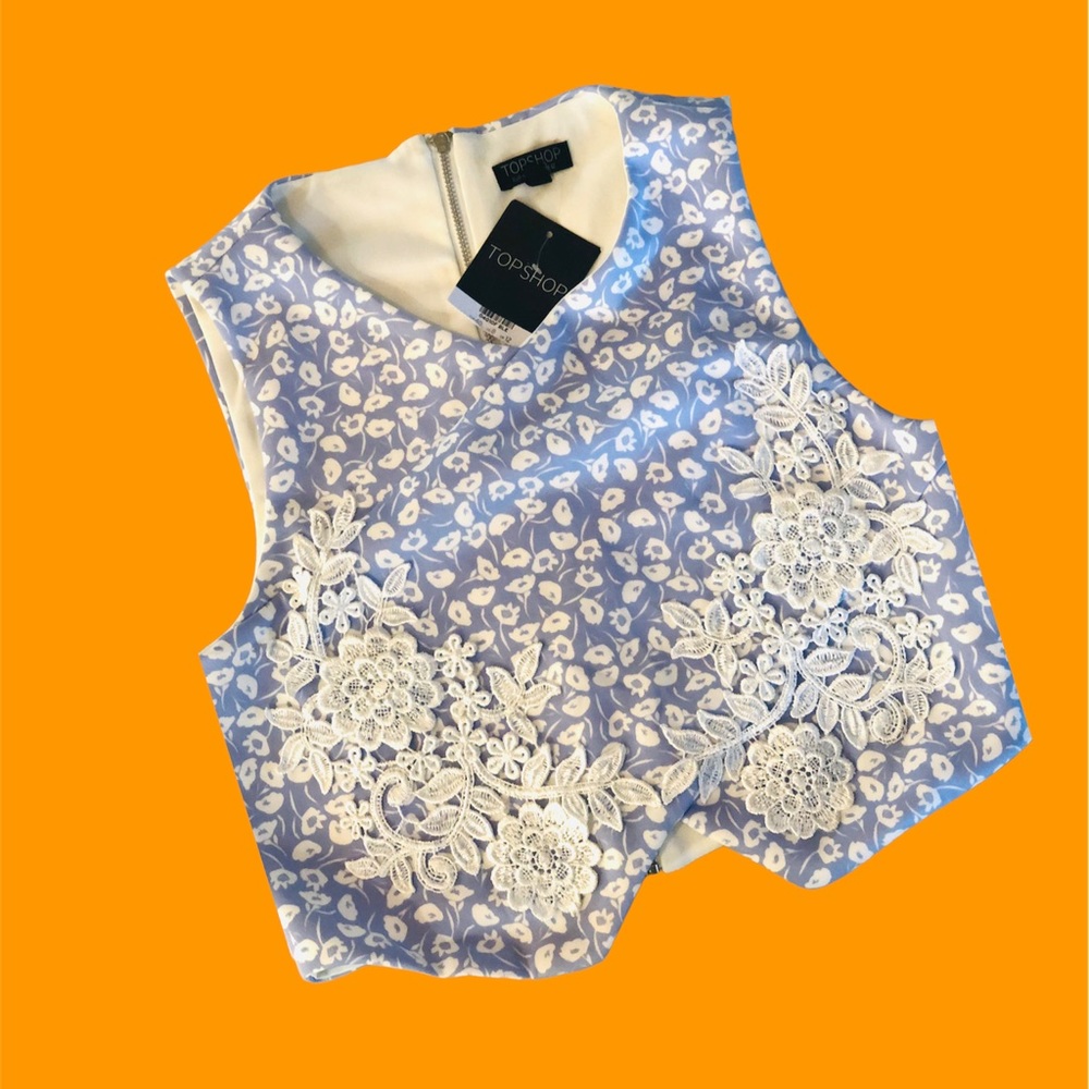 Crop Top Shop Vest Shirt Blouse NWT TOPSHOP